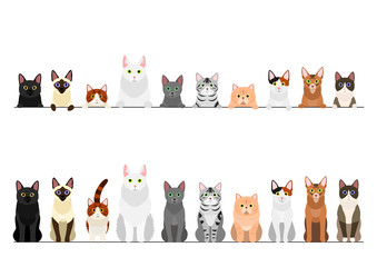 border set of various cats © Ayumi Onishi