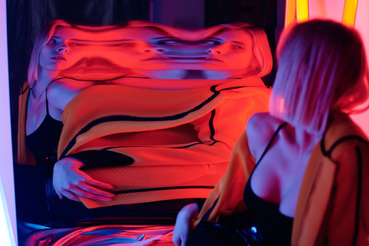 Alluring Model Distorted Reflection