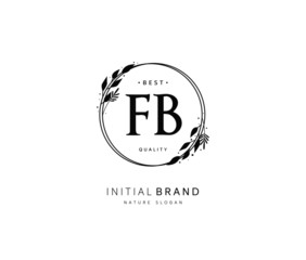 F B FB Beauty vector initial logo, handwriting logo of initial signature, wedding, fashion, jewerly, boutique, floral and botanical with creative template for any company or business.