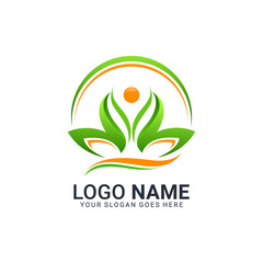 Fototapeta premium Nature people wellness logo.Abstract Editable logo design