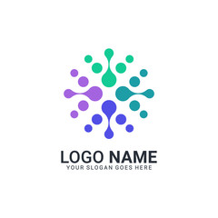 Abstract digital technology symbol logo design. Editable logo design