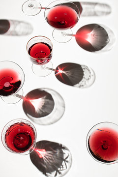 Red champagne glasses
