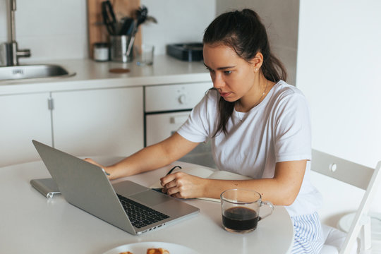 Woman Working On Her Lap Top