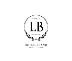 L B LB Beauty vector initial logo, handwriting logo of initial signature, wedding, fashion, jewerly, boutique, floral and botanical with creative template for any company or business.
