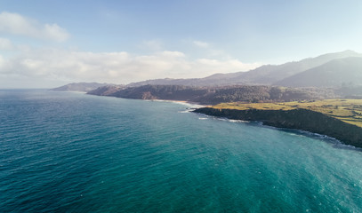 Aerial view of coastal cliffs