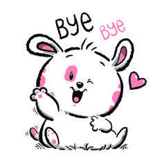 cartoon cute bunny illustration mood graphic design