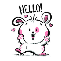 cartoon cute bunny illustration mood graphic design