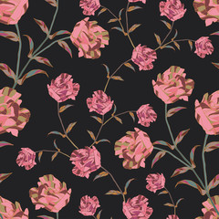 Seamless colorful stylized pattern with flowers.The design is perfectly suitable for clothes design, children s decoration, wallpaper and backgrounds.
