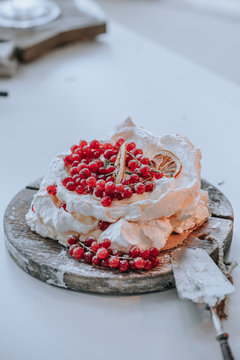 Christmas table with Pavlova cake