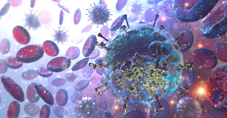 Virus inside human body