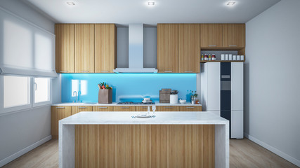 kitchen interior 3d Rendering