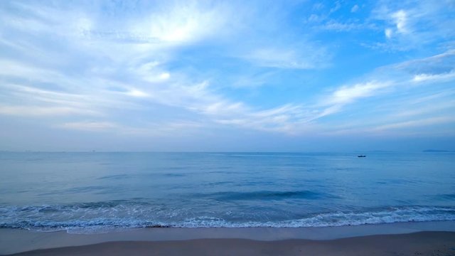 Nam Rin Beach in the morning, sea of Rayong, Thailand