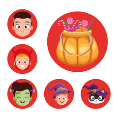 bundle of halloween set icons