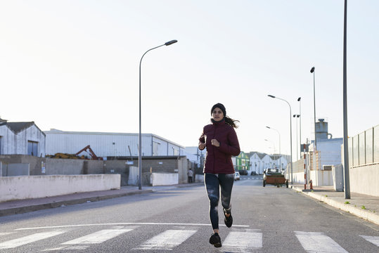 Urban running in winter.
