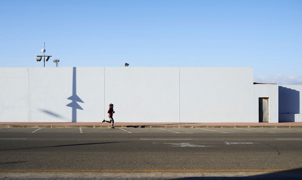 Urban running in winter.