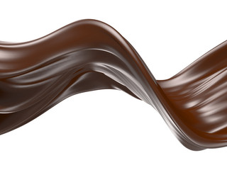 Shiny sweet chocolate liquid splash.