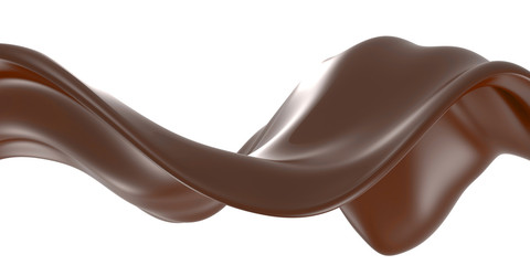 Shiny sweet chocolate liquid splash.