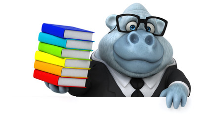 Fun white monkey - 3D Illustration