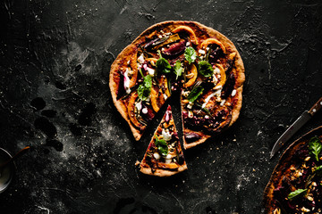 Roasted Beet and Butternut Squash Flatbread Pizza