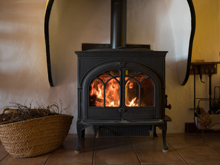 Fire place in a rural home