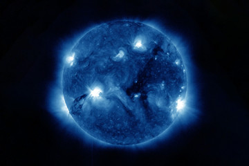 Neutron star, pulsar. On a dark background. Elements of this image were furnished by NASA