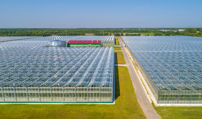 greenhouse complex photo from the height of the fragment