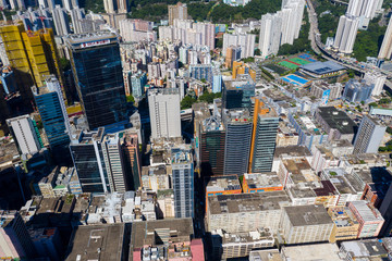 Fototapeta premium Aerial view of Hong Kong city