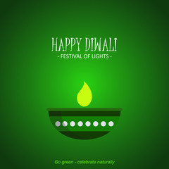 Happy diwali hindu festival ( Go green Concept) celebrate naturally