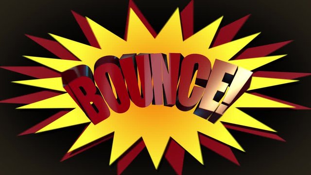 Whacky Animated 3D Cartoon style motion graphic banner of the word Bounce