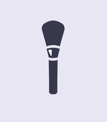 Naklejka premium Grey cosmetic brush icon, make up. Vector illustration