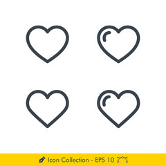 Set of Love Icon / Vector - In Line / Stroke Design