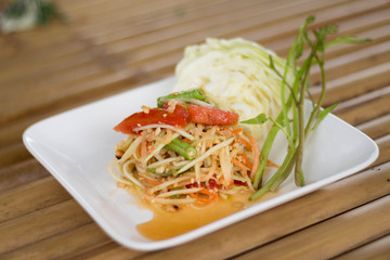 vegetable salad soar and spicy