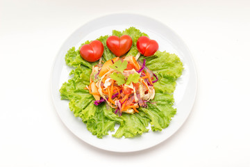 fresh vegetable salad on a plate