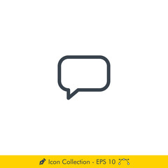 Comment Icon / Vector - In Line / Stroke Design