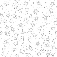 Seamless background with Christmas ornaments. Vector