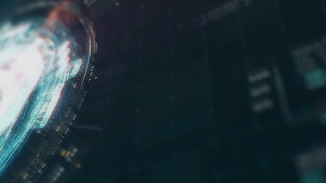 Futuristic user interface head up display Holographic electromagnetic engine with gravitational fields energy particles wave and digital data telemetry information