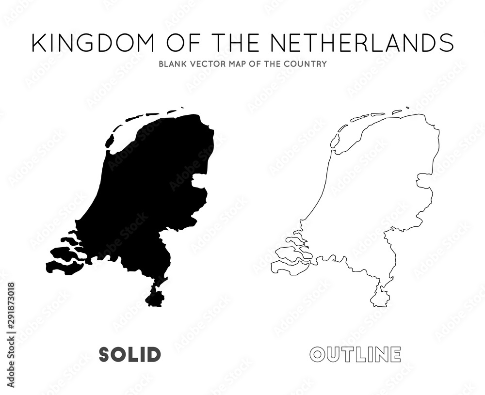 Poster netherlands map. blank vector map of the country. borders of netherlands for your infographic. vecto