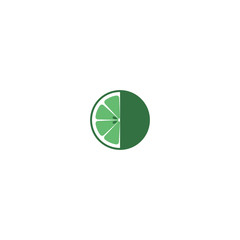 Lime logo. Isolated lime on white background. EPS 10. Vector illustration. Lime half sliced