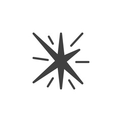 Sparkle, star flare vector icon. filled flat sign for mobile concept and web design. Flash, star glyph icon. Symbol, logo illustration. Vector graphics