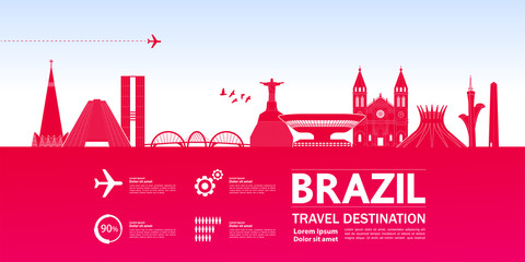 Brazil travel destination vector illustration.