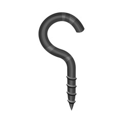 Threaded Hook. Vector illustration on a white background.