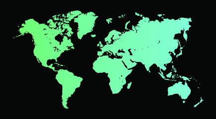 Fototapeta na wymiar Colorful vector world map. North and South America, Asia, Europe, Africa, Australia. 