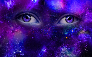 Naklejka premium Outer space and the eyes of the universe