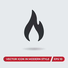 Fototapeta premium Flame vector icon in modern style for web site and mobile app