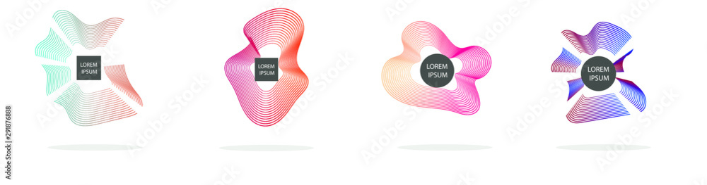 Poster set of abstract modern graphic elements. colorful vector gradient shapes composition. template for d