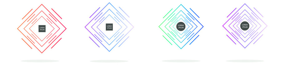 Set of abstract modern graphic elements. Colorful vector gradient shapes composition. Template for design, banner, flyer, poster, wallpaper, brochure, smartphone screen, mobile app