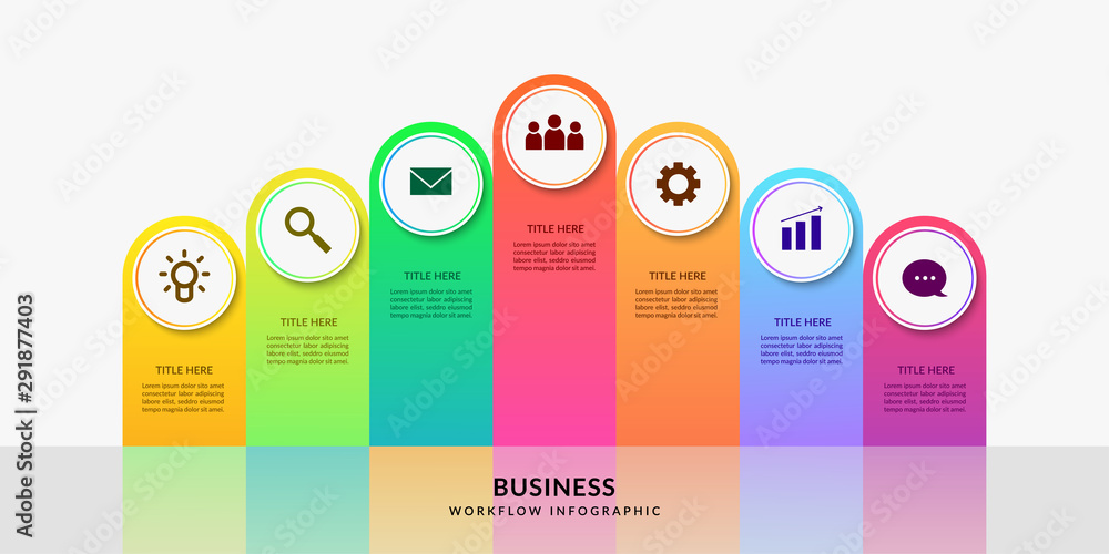 Poster modern workflow infographic template, business process graphic with multiple option