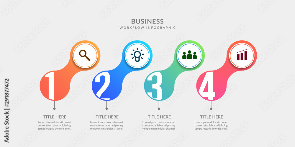 Poster modern workflow infographic template, business process graphic with multiple option