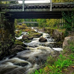 River flowing under the bridge