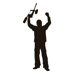 Paintball Player Silhouette